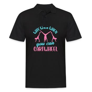 Pourquoi marcher quand on peut faire la roue - Polo Homme - noir - Devant - Kai (181cm)