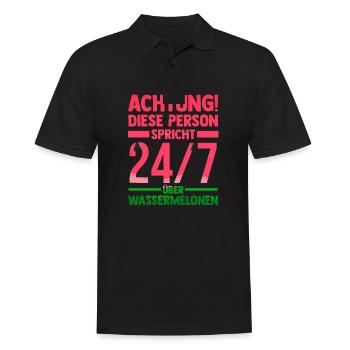 Früchte Wassermelone - Männer Poloshirt - Schwarz - Vorne - Kai (181cm)