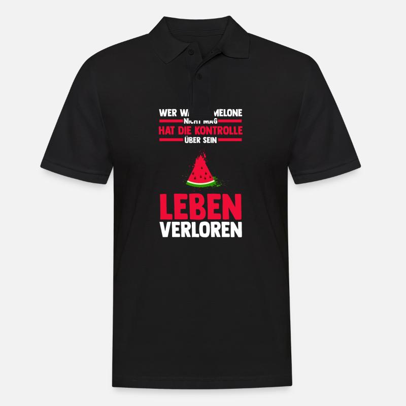 Früchte Wassermelone - Männer Poloshirt - Schwarz