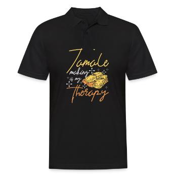 Tamale making is my therapy - Men's Polo Shirt - black - Front - Kai (181cm)