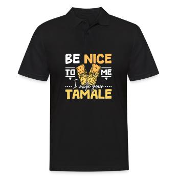 Sois gentil avec mon je fais ton tamale - Polo Homme - noir - Devant - Kai (181cm)
