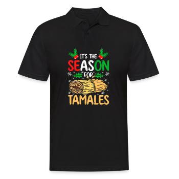Noël C’est la saison des tamales - Polo Homme - noir - Devant - Kai (181cm)
