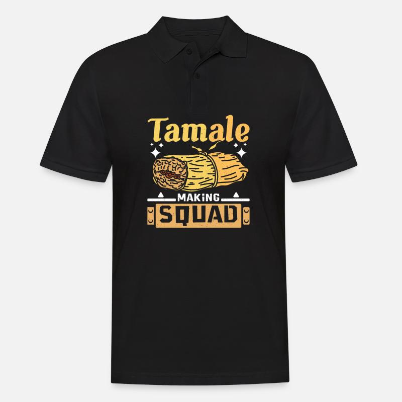 Tamales making squad - Männer Poloshirt - Schwarz