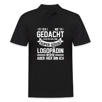 Logopädie Logopädin - Männer Poloshirt - Schwarz - Vorne - Kai (181cm)