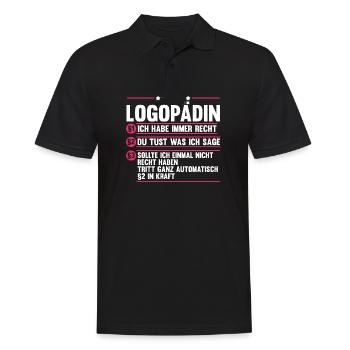 Logopädie Logopädin - Männer Poloshirt - Schwarz - Vorne - Kai (181cm)