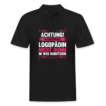 Logopädie Logopädin - Männer Poloshirt - Schwarz - Vorne - Kai (181cm)