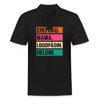 Mama Mutter Logopädie Logopädin - Männer Poloshirt - Schwarz - Vorne - Kai (181cm)