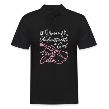 Never underestimate a girl with a cello - Men's Polo Shirt - black - Front - Kai (181cm)