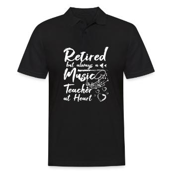 Retired but always a music teacher at heart - Men's Polo Shirt - black - Front - Kai (181cm)