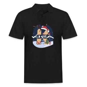 Toller Kira-Name mit Weihnachtsmütze im Weihnachtsthema - Männer Poloshirt - Schwarz - Vorne - Kai (181cm)