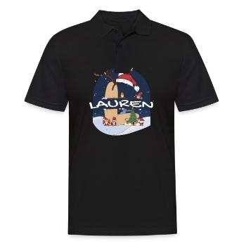 Génial Lauren nom w chapeau de père Noël dans le thème de Noël - Polo Homme - noir - Devant - Kai (181cm)