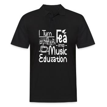 I turn tea into music education - Men's Polo Shirt - black - Front - Kai (181cm)