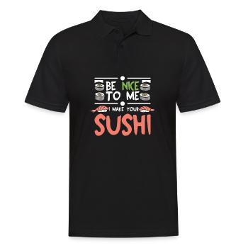 Be nice to me I make your sushi - Männer Poloshirt - Schwarz - Vorne - Kai (181cm)