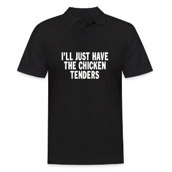 I'll just have the chicken tenders funny quote - Männer Poloshirt - Schwarz - Vorne - Kai (181cm)
