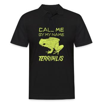 Pfeilgiftfrosch Phyllobates terribilis #3038 - Männer Poloshirt - Schwarz - Vorne - Kai (181cm)