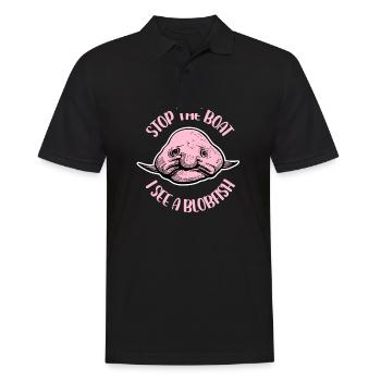 arrêter le bateau Je vois un blobfish Design - Polo Homme - noir - Devant - Kai (181cm)