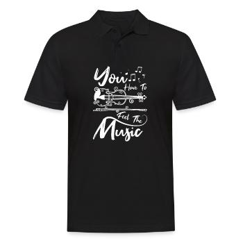 You have to feel the music violinist - Men's Polo Shirt - black - Front - Kai (181cm)