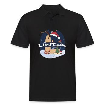 Génial Linda nom w chapeau de père Noël dans le thème de Noël - Polo Homme - noir - Devant - Kai (181cm)