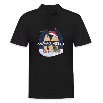 Génial Marcelo nom w chapeau de père Noël dans le thème de Noël - Polo Homme - noir - Devant - Kai (181cm)
