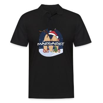 Génial Margaret nom w chapeau de père Noël dans le thème de Noël - Polo Homme - noir - Devant - Kai (181cm)