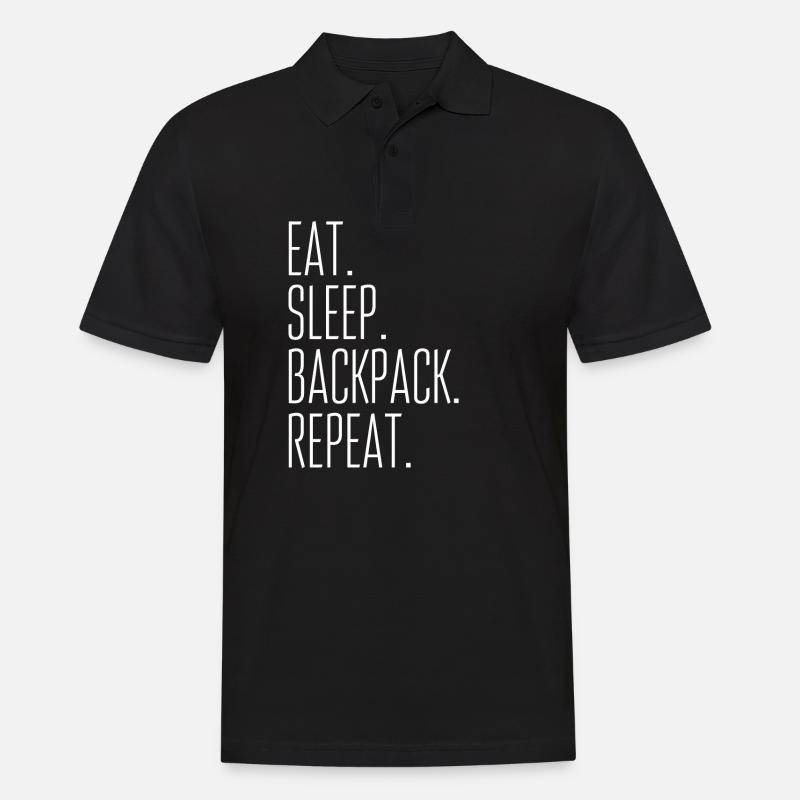 Backpacking - Männer Poloshirt - Schwarz