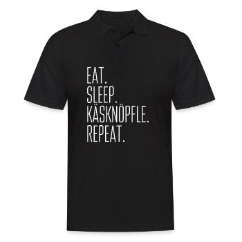 Käsknöpfle - Männer Poloshirt - Schwarz - Vorne - Kai (181cm)