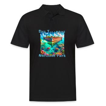 Dry Tortugas Nationalpark Florida – Grunge-Stil - Männer Poloshirt - Schwarz - Vorne - Kai (181cm)