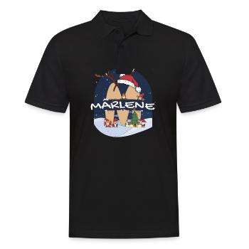 Toller Marlene-Name mit Weihnachtsmütze im Weihnachtsthema - Männer Poloshirt - Schwarz - Vorne - Kai (181cm)