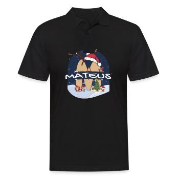 Génial Mateus nom w chapeau de père Noël dans le thème de Noël - Polo Homme - noir - Devant - Kai (181cm)