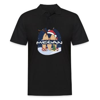 Toller Agatha-Name mit Weihnachtsmütze im Weihnachtsthema - Männer Poloshirt - Schwarz - Vorne - Kai (181cm)