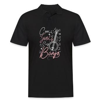 Cool girls play banjo - Männer Poloshirt - Schwarz - Vorne - Kai (181cm)