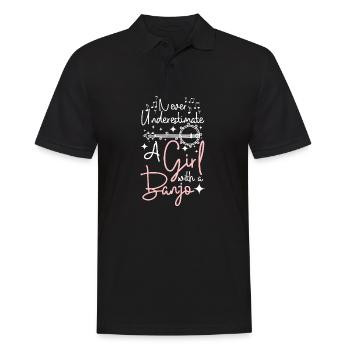 Ne sous-estimez jamais une fille avec un banjo - Polo Homme - noir - Devant - Kai (181cm)