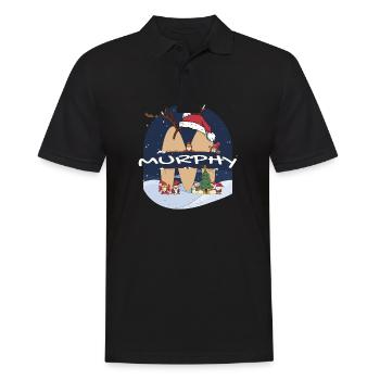 Awesome Murphy Name w Santa Hat in Xmas Theme - Men's Polo Shirt - black - Front - Kai (181cm)