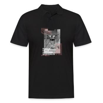 Skateboard Cool Skater Geschenkidee Sk8 Trick - Männer Poloshirt - Schwarz - Vorne - Kai (181cm)