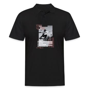 Skateboard Ollie Jungen Geschenkidee - Männer Poloshirt - Schwarz - Vorne - Kai (181cm)