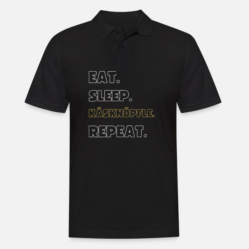 Essen. Trinken. Käsknöpfle. Repeat - Männer Poloshirt - Schwarz