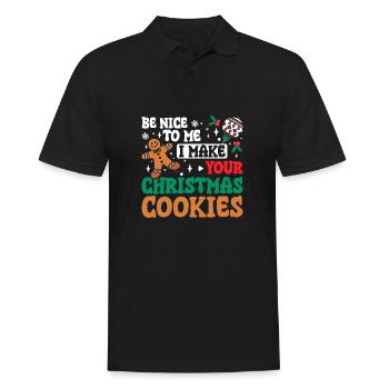Sois gentil avec moi, je fais tes biscuits de Noël - Polo Homme - noir - Devant - Kai (181cm)