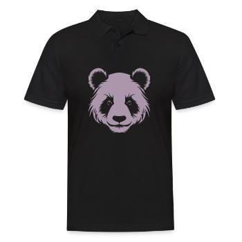 Portrait de tête de silhouette de panda - Polo Homme - noir - Devant - Kai (181cm)