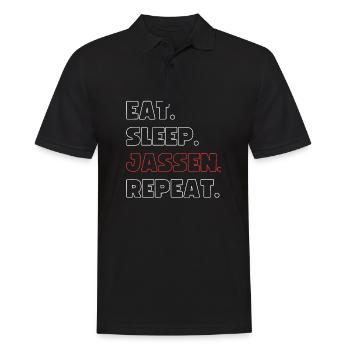 Eat Sleep Jassen Repeat - Männer Poloshirt - Schwarz - Vorne - Kai (181cm)