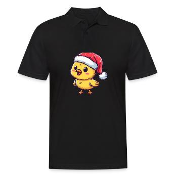 festive moelleux : poussin mignon avec - Polo Homme - noir - Devant - Kai (181cm)