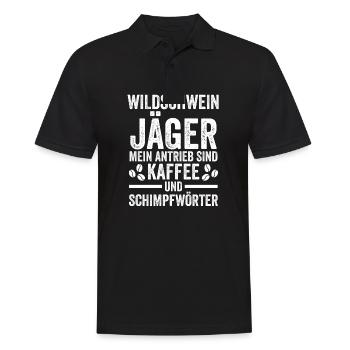 Kaffee Wildschweinjäger Wildschweinjagd Keilerjagd - Männer Poloshirt - Schwarz - Vorne - Kai (181cm)
