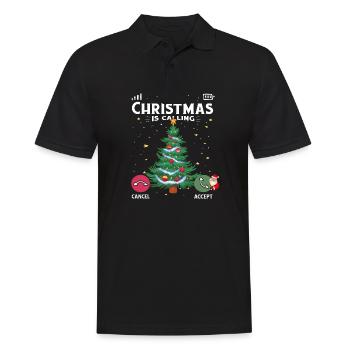 Noël appelle Noël pyjama drôle d’arbre - Polo Homme - noir - Devant - Kai (181cm)