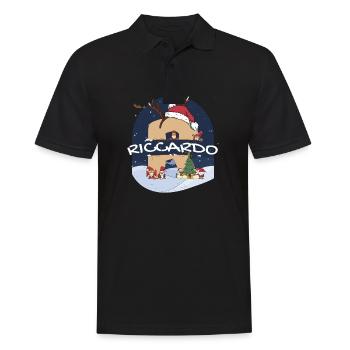 Génial nom de Riccardo w chapeau de père Noël dans le thème de Noël - Polo Homme - noir - Devant - Kai (181cm)