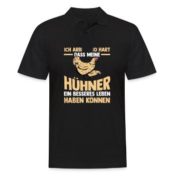 Huhn Hühnerstall Bauernhof Bauer Landwirt Hühner - Männer Poloshirt - Schwarz - Vorne - Kai (181cm)