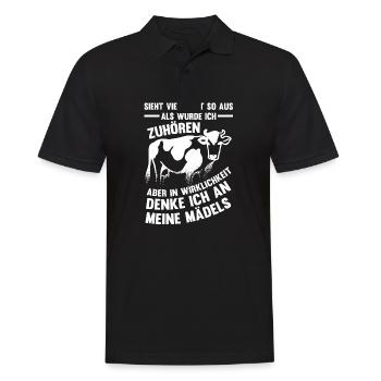 Kuh Bauernhof Kuhbauer Landwirt Rind Kühe - Männer Poloshirt - Schwarz - Vorne - Kai (181cm)
