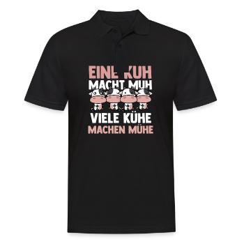 Kuh Bauernhof Kuhbauer Landwirt Rind Kühe - Männer Poloshirt - Schwarz - Vorne - Kai (181cm)