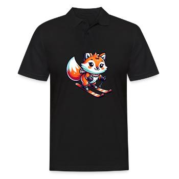 Fox skiant pendant des vacances au ski - Polo Homme - noir - Devant - Kai (181cm)
