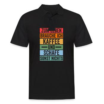Kaffee Schaf Schäfer Bauer Landwirt Bauernhof Scha - Männer Poloshirt - Schwarz - Vorne - Kai (181cm)