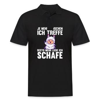 Schaf Schäfer Schäferei Bauer Landwirt Bauernhof S - Männer Poloshirt - Schwarz - Vorne - Kai (181cm)