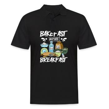 Baking bread bakefast before breakfast - Men's Polo Shirt - black - Front - Kai (181cm)
